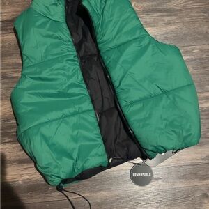 Reversible Green Puffer Vest